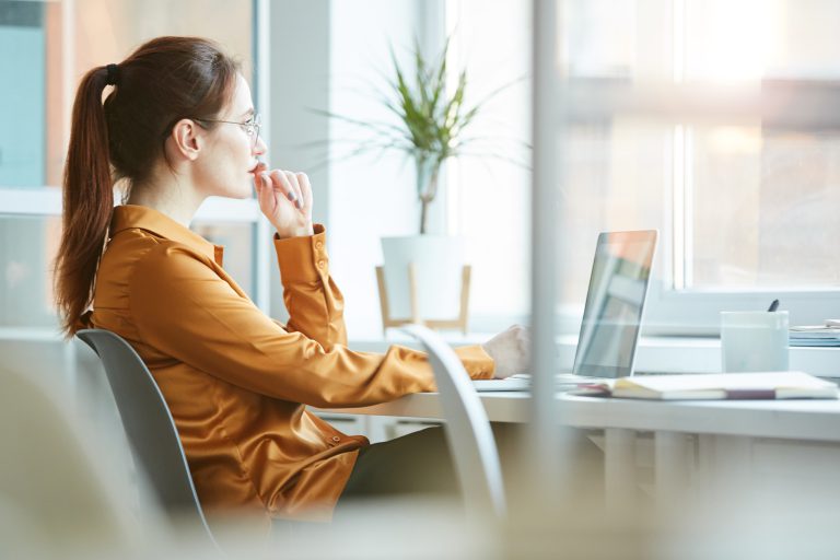 Woman working at office